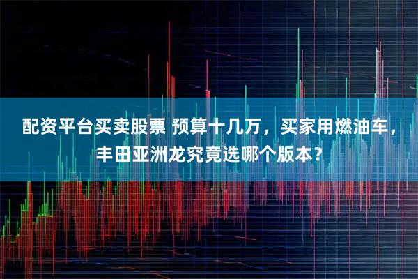 配资平台买卖股票 预算十几万，买家用燃油车，丰田亚洲龙究竟选哪个版本？